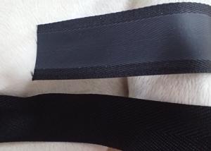 China Polyester Matte Effect Coating Woven Tape , Non Elastic Cord Black Color factory