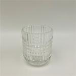 Dimond Ribbed Glass Bathroom Accessories Set With Clear Color Gold Parts