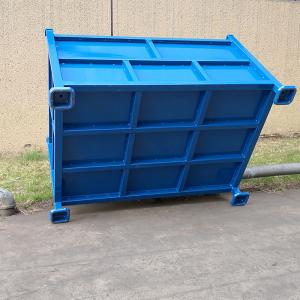 China Warehouse Blue Zinc Plated 1000KGS Metal Foldable Container factory