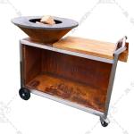 2mm Thick Corten Steel Outdoor Barbeque Grill Metal Cooking Grills Black Rust