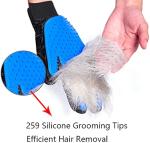 Silicone Pet Hair Remover Glove Blue Cat Brushing Glove For Small Animals