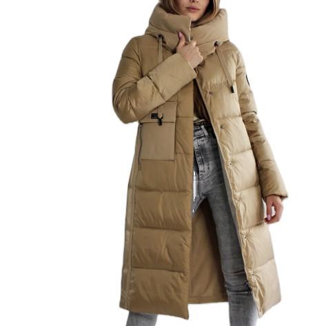 FODARLLOY Collection Warm Hooded Cotton-padded Clothes Slim Long Down Winter