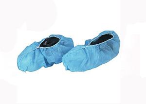 China Non Slip Disposable Shoe Covers Blue Color Pe Fluid Proof Automatic factory