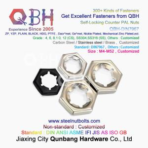 China QBH DIN 7967 M4 To M52 Black 6 Locking Teeth Carbon Steel / Stainless Steel Self Lock Counter Nuts / Pallnut factory