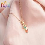 Engravable Stainless Steel Necklace With Birthstone Inlayed Pendant
