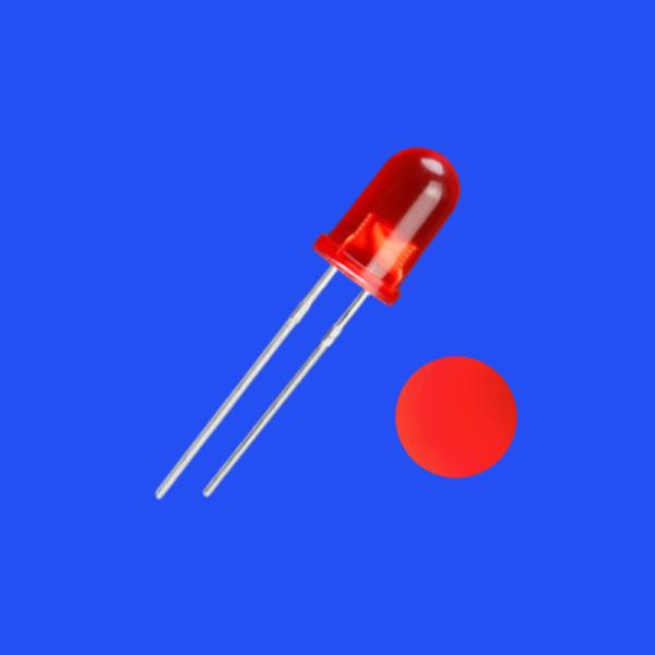 5mm 3Hz 1/6 Duty Cycle 12V Tinted Diffused Red Color 620nm 70-150mcd 60deg