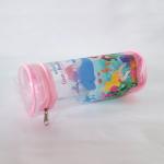 OEM Round PVC Pencil Bag / PVC Stationery Bag Cute Printing With Zipper