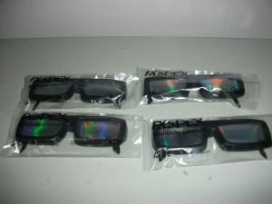China 0.06mm PVC / PET laser lenses three d glasses / 3d fireworks glasses factory