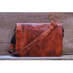 Men's Distressed Full Grain Leather Messenger Bag, Leather Bag, Cross Body Bag,