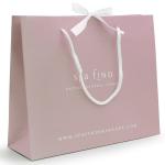100gsm 128gsm Luxury Gift Printed Paper Carrier Bags With Ribbon Handle