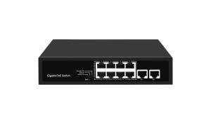 China Network Unmanaged 10 Ports Gigabit Desktop POE Switch With 8 Port Poe AC100-240V factory