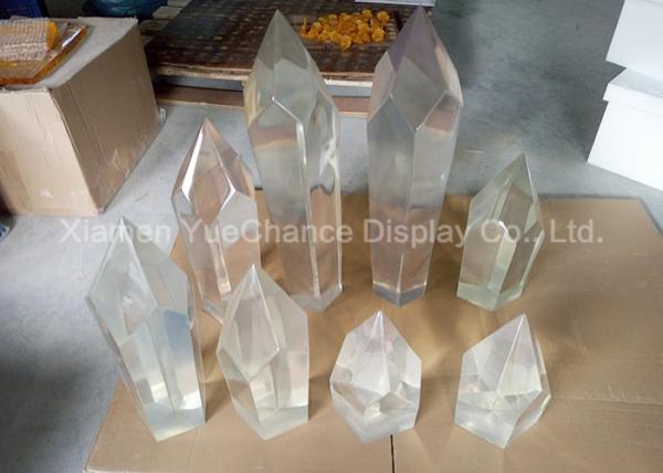 Clear Artificial Resin Crystal Statues , Transparent Christmas Decorations Good