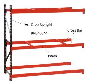 China BN640034 Industrial Pallet Racks Heavy Duty Warehouse Shelving 2 Inch Adjustable Beam factory