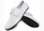 White Cow Leather Business Casual Shoes , Original Design Modern Mens Slip On