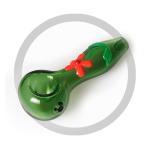 Hand Glass Smoking Pipe Pocket Tobacco Pipe With Red Flower On Glass Pipes