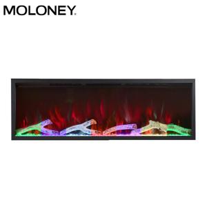 China Built In Wood Burning Effect Flame Electric Fireplace Customized 72Inch For Home factory