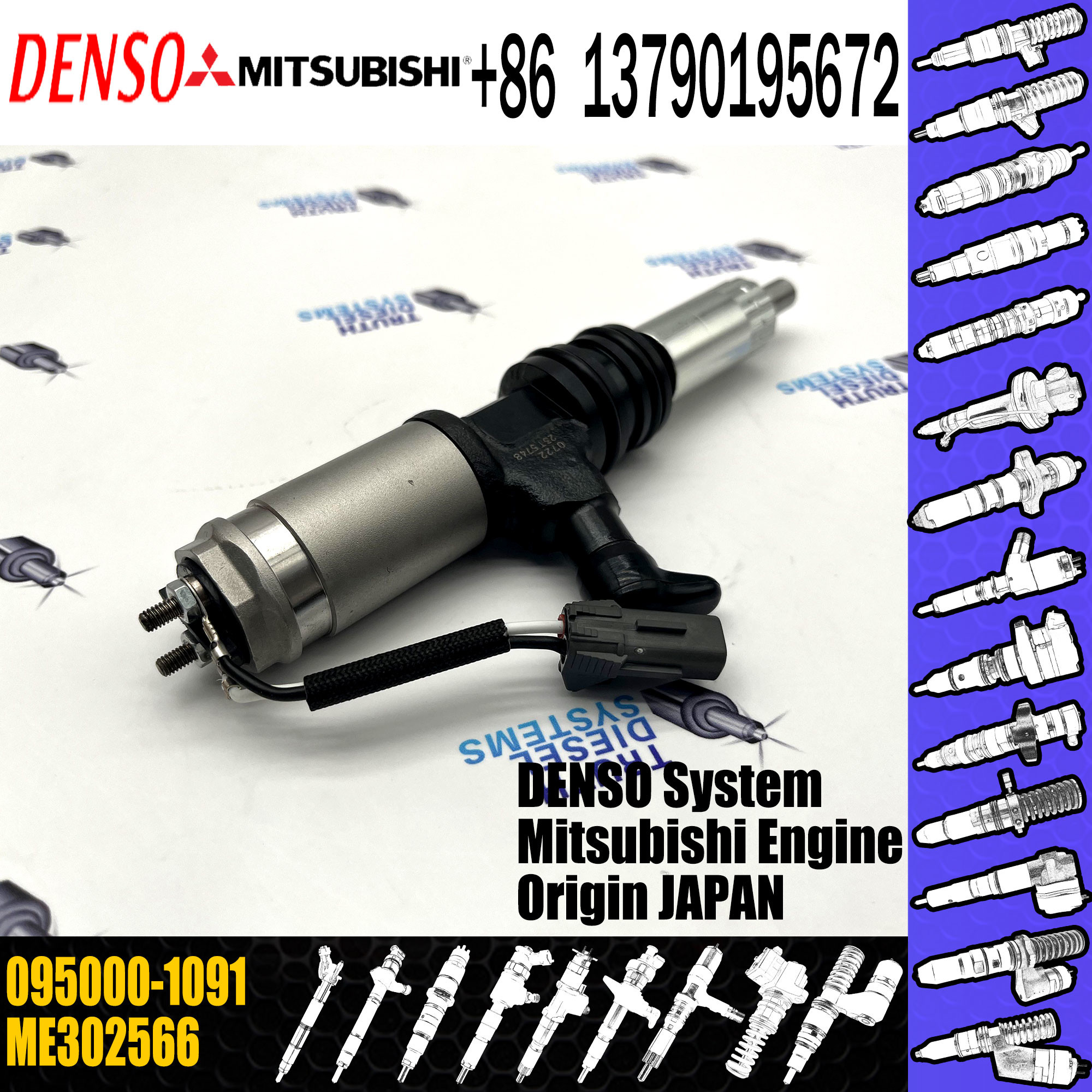 Huida Diesel Engine fuel injector 095000-1090 ME132934 095000-1091 ME302566 Original