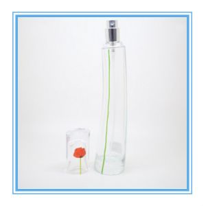 50ml red flower on tall bottle glass perfume empty zhangjiagang yunwu factory