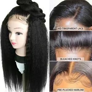 China Yaki or Kinky Straight Hd Swiss Lace Frontal Wigs Human Hair Wigs Lace Front Brazilian Full Lace Front Wigs for Black Women factory