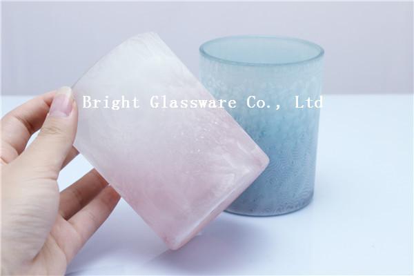 wedding decoration frosted colored glass candle holder