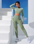 Plus Size Sports Wear Clothing Seamless Activewear Set Long Sleeved