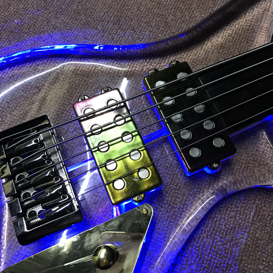High quality LED light acrylic electric guitar rosewood fingerboard, free shipping
