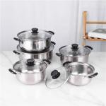 Hot Sale 10 Piece Stainless Steel Cookware Soup Pot Set Stock Pots Cooking Ware