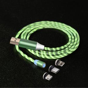 China LED 3 In 1 Cable Quick Led Magnetic Charging Cable For Micro Type Phone factory