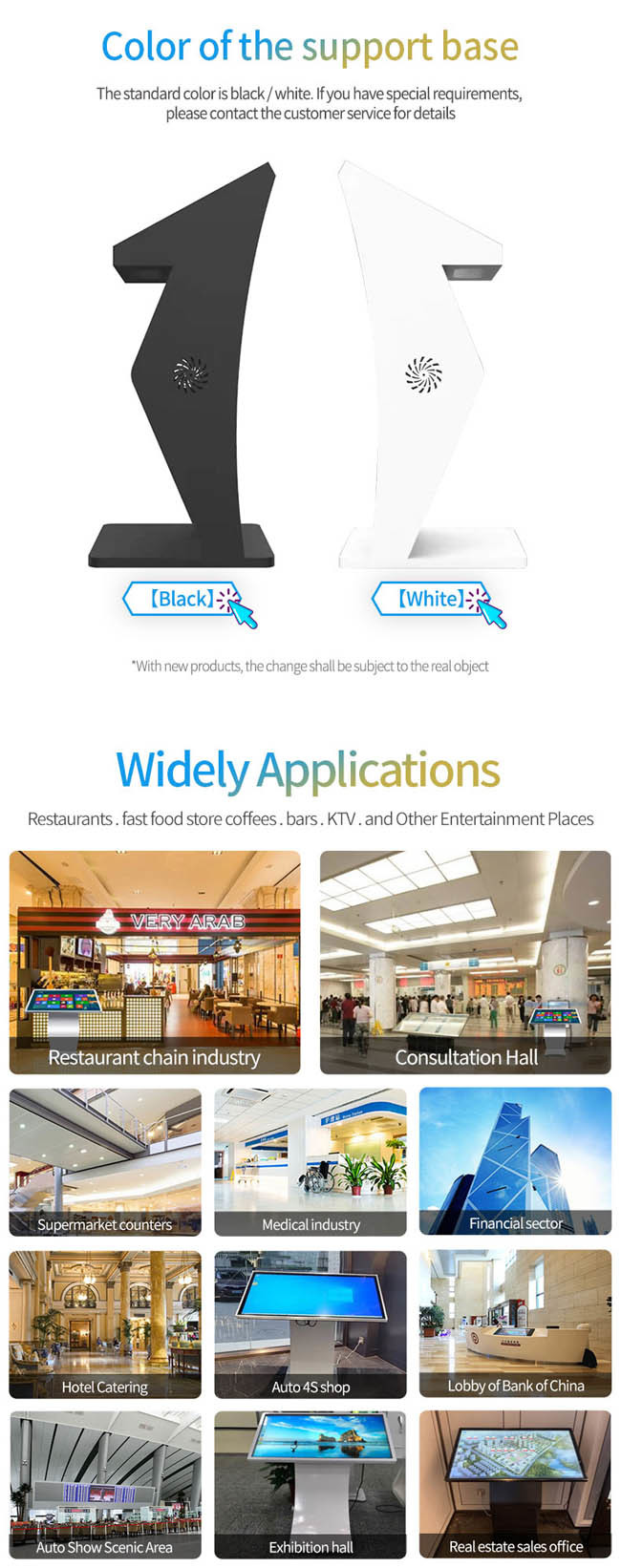 RoHS Approval Horizontal Touch Screen Kiosk Windows 10 Or Android OS