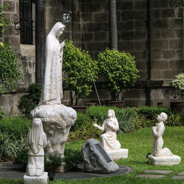 Our Lady of Fatima Statue Marble Virgin Mary Statues Kneeling Praying Life Size