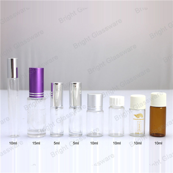 Custom Mini 10ml apothecary glass bottle with plastic cap