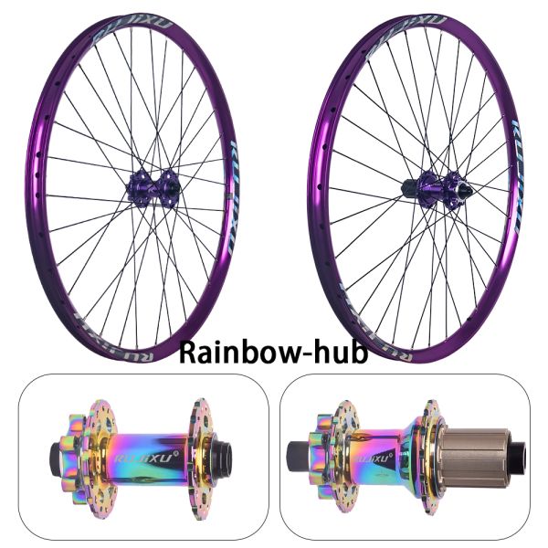 RUJIXU 26/27.5/29inch Aluminum Alloy Bike Wheel 6 Pawl 3 Tooth Hub Disc Brake Mountain Bicycle Wheel Set