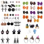 DIY Halloween Earrings Jewelry , Horror Funny Ghost Devil Spider Skull Dangle
