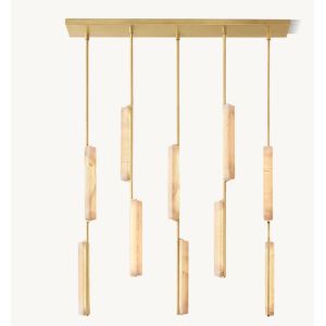 Modern Audubon Alabaster Linear Chandelier 54 for Island