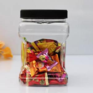 China 850ml - 5000ml Pet Square Plastic Grip Jar Wide Mouth For PP Screw Lid factory
