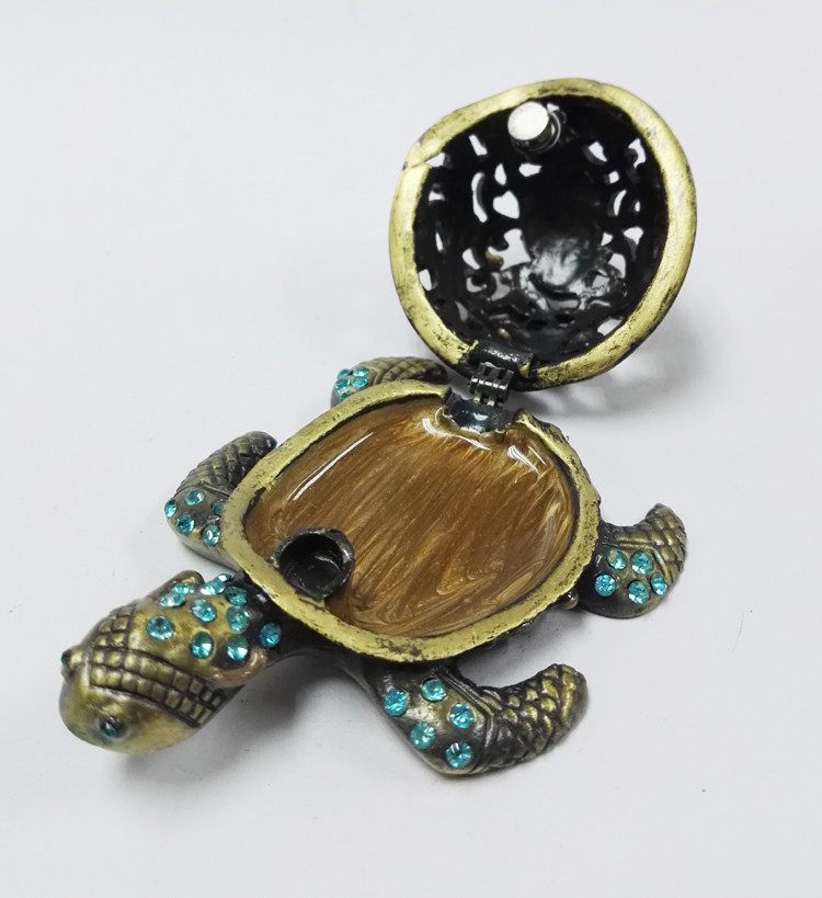 Turtle Custom exquisite turtle shape pewter animal trinket jewelry box