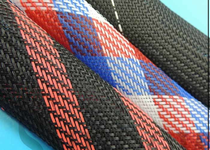 Expandable Flexible Braided Wire Covers Polyester Monofil Fire Resistant Cable Sleeves
