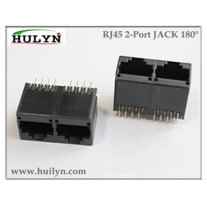 1x2 Vertical RJ45 connector,RJ45 Modular JACK back