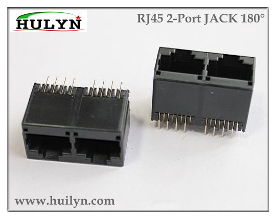 China 1x2 Vertical RJ45 connector,RJ45 Modular JACK back factory