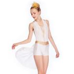 Lyrical Dance Competition Costumes Halter Neck Bodice Noble Sleeveless Half