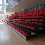 PU Armrest Plywood Chair Soft Cushion Retractable Indoor Bleachers For
