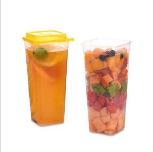 China Square 24Oz 500ml Boba Bubble Plastic PP Cups Single Wall factory