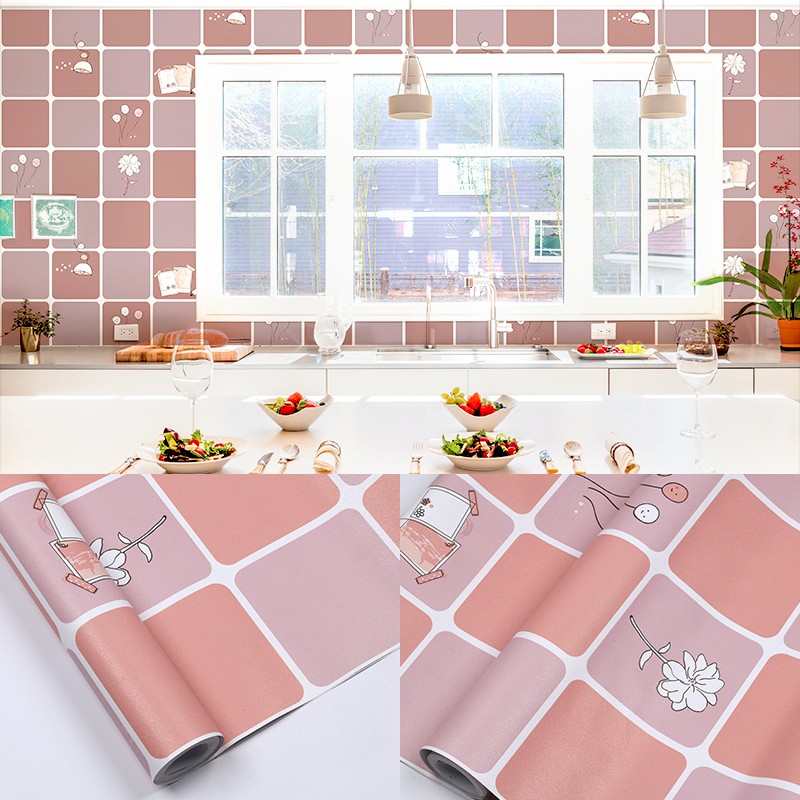 Removable Wallpaper Kitchen Wall Art Stickers Backsplash Wallpaper Home Decor Wall Coating