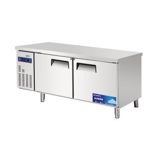 China Stainless steel commercial refrigerator workbench in the back kitchen of hotel restaurant factory