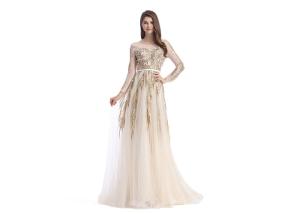 China Saudi Arabic Beaded Bridesmaid Dresses , V - Neck Unique Bridesmaid Dresses factory
