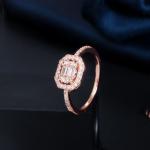 Princess Tiara Crown Sparkling Love Heart CZ Rings for Women Engagement Jewelry