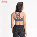 Solid Color Women Sport Bra High Impact Shockproof Push Up Workout Bra