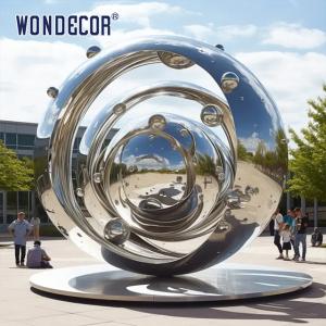 China Outdoor Park Square Metal Art Abstract Stainless Steel Sculpture Star Ring factory