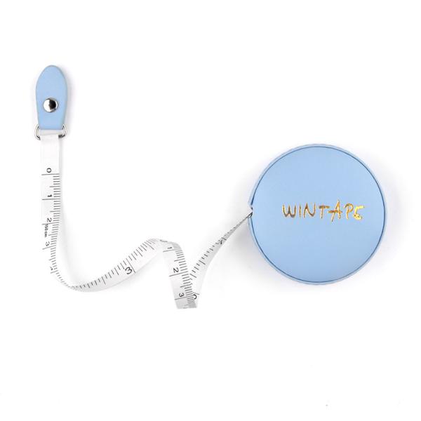Wintape Fashion Hot Stamping Logo Round Shape Multi-Color Mini Cute Blue Leather