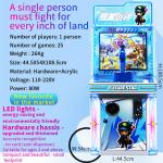 Kids Single Player Defeat Monster Enemy Land Battle Game Street Fighting Coin